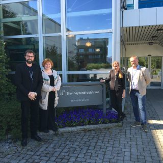  F.v.: Arne Ivar Mikalsen, fylkestingsrepresentant; Gro Helene Klingenberg, styremedlem Nordland Venstre; Anja Johansen, leder i Nordland Venstre; Dan Remi Mørk, Brønnøysundregistrene.