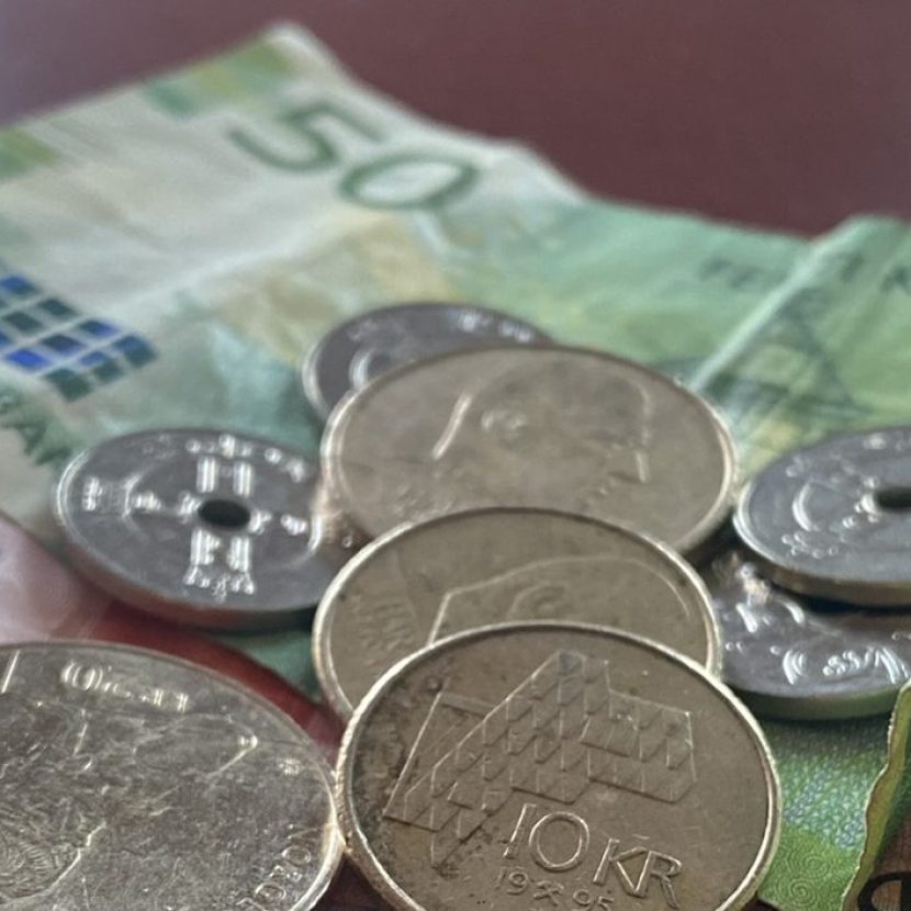 Bilde av penger for å illustrere donasjoner til Venstre