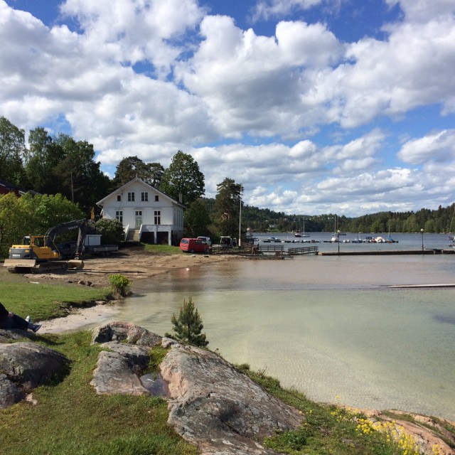 Badestrand i Sætre sentrum