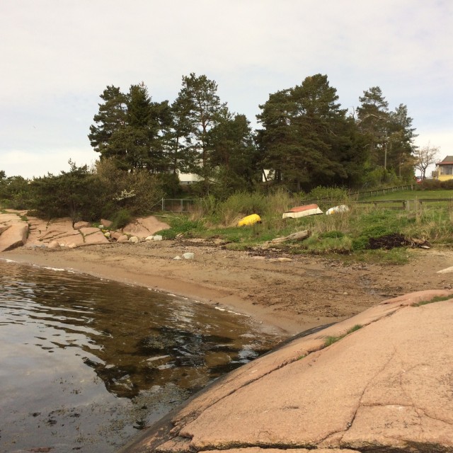 Ferdig rydda strand i Håbukta på Rødtangen.