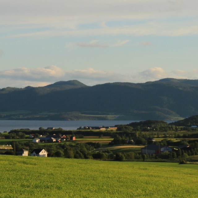 Stadsbygd i kveldssol