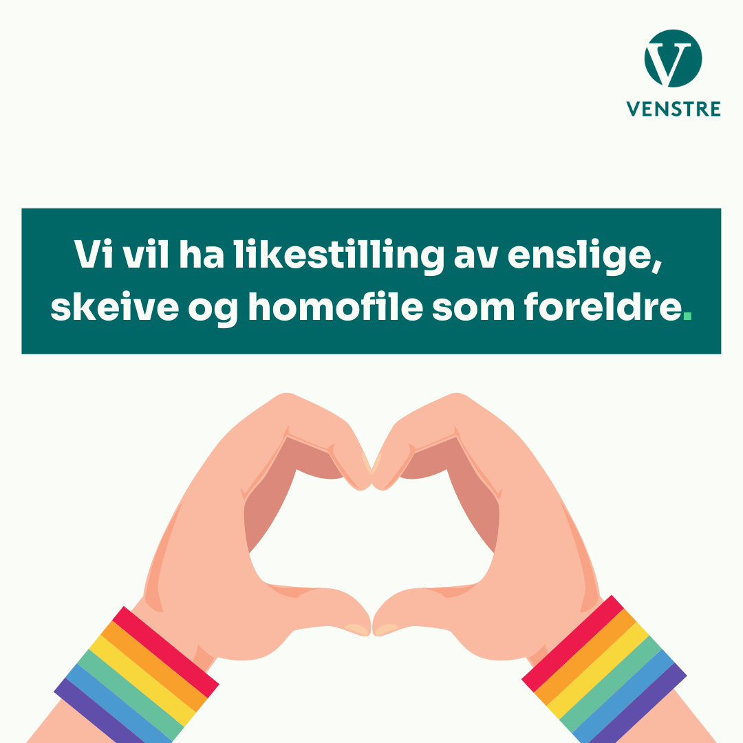 Vi vil ha likestilling av enslige, skeive og homofile som foreldre.