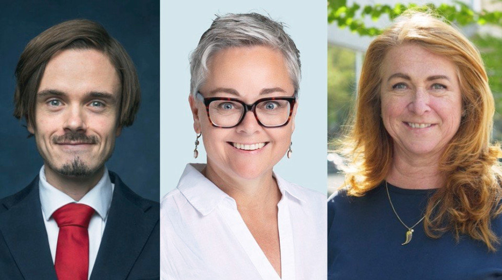 Venstres førstekandidater fra venstre i Drammen, Lier og Asker - Herman Ekle Lund, Tove Hofstad og Elisabeth Holter-Schøyen.