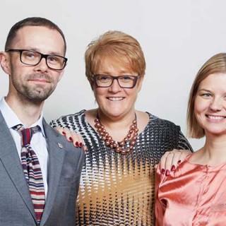 Hallstein Bjercke, Trine Skei Grande og Guri Melby.