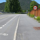 Sykkelfelt som en del av vegbanen.
