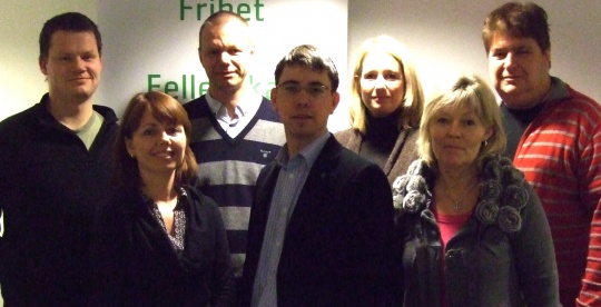  Fra v.: Per Martin Berg (Sande), Marianne Reistveit (Sandefjord), Tor Homleid (Sandefjord), Hilmar Flatabø (Tønsberg), Monica Hofer Augheim (Tjøme), Karin Frøyd (Larvik), Kåre Pettersen (Stokke)