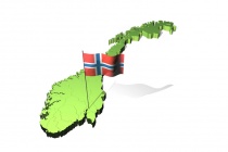 Norge med flagg
