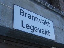 Legevakt, brannvakt, skilt, helse