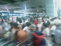 Fra evakueringen av Bangkok flyplass