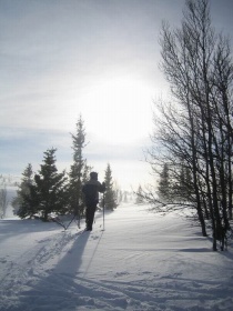 Snøfokk på Golsfjellet, uvær, snø, ski