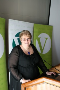 Trine Skei Grande på talerstolen under Venstres Landsstyremøte i Oslo 6. mars 2010.