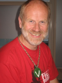 Jan Kløvstad med Venstremerke