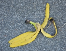 Bananskall: Noen ganger er det lett å gå rett i bakken
