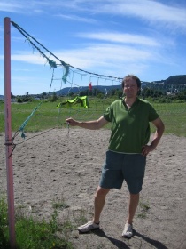 Sandvolleyballbanen på Verksøya forfaller
