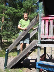 Ødelagt klatretårn på Verksøya
