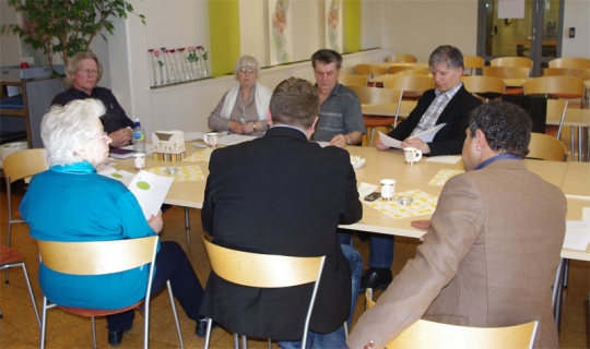 Bilde fra åpent møte på Vestre Toten Rådhus den 14. april 2011.