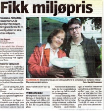 Hilmar Flatabø og miljødag_avisutklipp tb