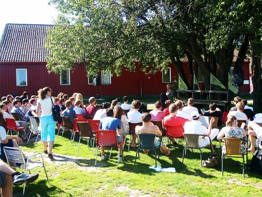  Leiar i Civita, Kristin Clemet held innlegg om liberal innvandringspolitikk for kring 200 liberale ungdommar på Unge Venstres sumarleir.