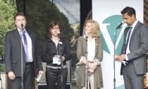 Inge Solli, Solveig Schytz, Borghild Tenden og Abid Raja på Venstres valgkampåpning i Oslo 2011 