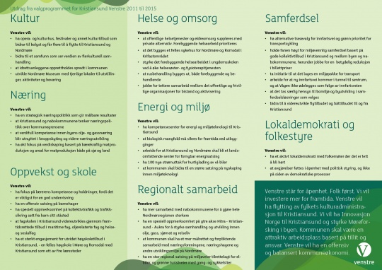 Brosjyre  valg 2011 Kristiansund Venstre s2