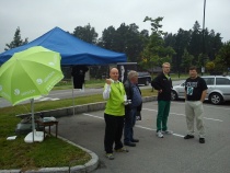  Erik Halvorseth, Arne Roterud, Gerard Doetjes og Sindre W Mork var blant de som stod på stand for Venstre lørdag.