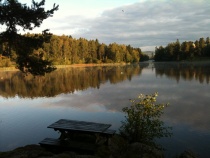  Stille høstmorgen ved sørenden av Langvannet.