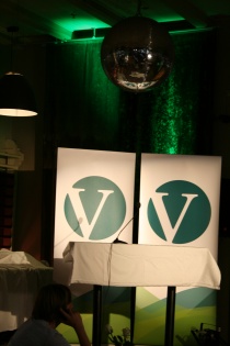  Fra Venstres valgvake på Frokostkjelleren i Oslo.