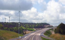 Foreslått vindkraftanlegg ved motorveien E-18 i Aust-Agder
