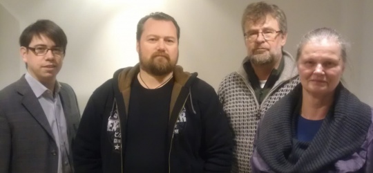 Årsmøtet i Holmestrand Venstre Fra v: Hilmar Flatabø, Erlend Tiller, Egil Fagerland og Thove Bringaker