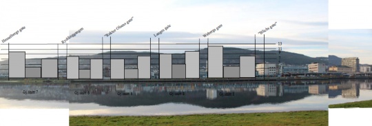  Dette er et av forslagene til byggehøyder på Strømsø.