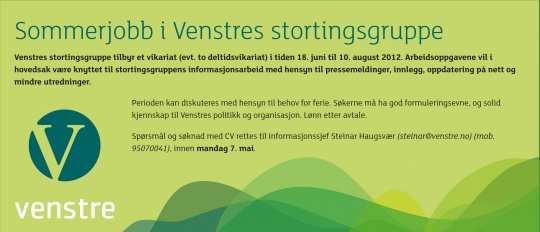 Stillingsannonse sommerjobb 2012