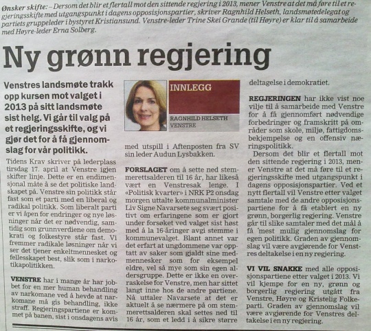 Kronikk Ny grønn regjering II