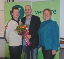  Eddy Robertsen (midten) fra Horten topper Vestfold Venstres liste til stortingsvalget neste år. 