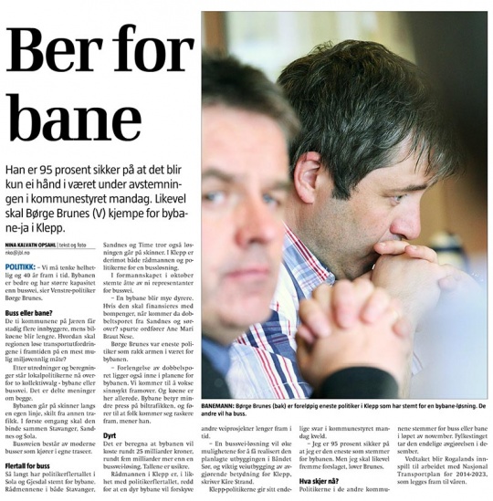 Børge Brunes ber for bybane