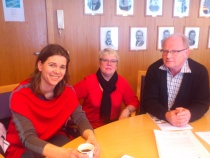 Solveig Schytz på besøk hos Eidsvoll Venstre.