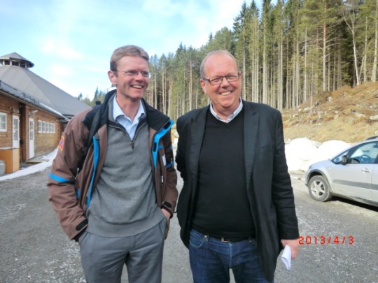 Terje Breivik og Pål  Farstad besøker Bioforsk