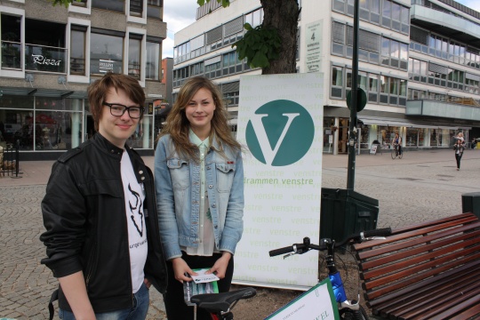 Alexander Solbakken og Tale Voldseth på stand, miljødagen 2013