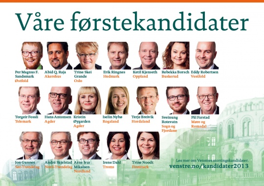 Venstres stortingskandidater til Valg 2013