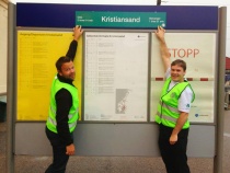  Petter Toldnæs og Chris Abram på stasjonen i Kristiansand!