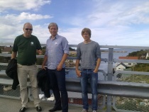  Pål, Ola og Audun på broa over Sveggsundet i Averøy
