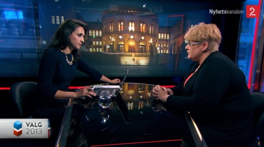 Trine Skei Grande på TV2-utspørring (Valg 2013)