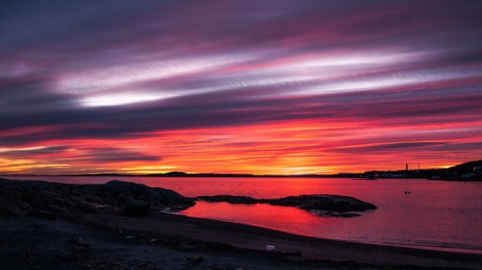 Solnedgang over Skjæra, Tofte i Hurum