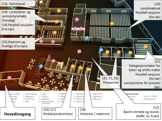 Romoversikt, LM 2014, Quality Hotel Expo. 