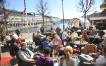  Utsikt fra Café Victor som ligger idyllisk til ved Pollen i Arendal