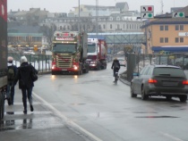 Livsfarlige forhold for gående og syklister i Havnegata i Kristiansand