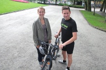  Stortingsrepresentant Iselin Nybø og fylkesleder Kjartan Alexander Lunde er glade for sykkelsatsning.