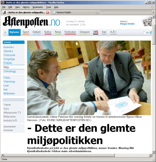 Artikkel fra Aftenposten: Glemt miljøpolitikk