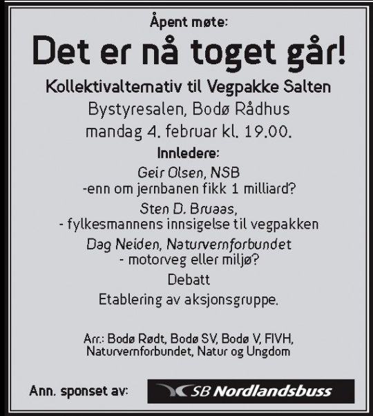 kampanje - det er nå toget går
