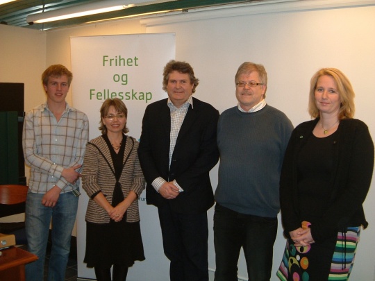  Styret i Vestfold Venstre, fra v.: Simen Eide,Marianne Reistveit,Hallstein Bast,Magne Berger,Monica Hofer Augheim